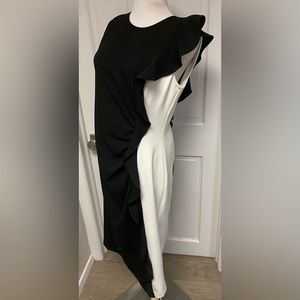 Shoshanna black White MIDI dress NWT